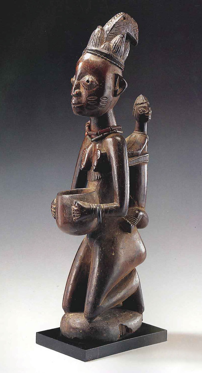 ヨルバ族母子像 アフリカ彫像-